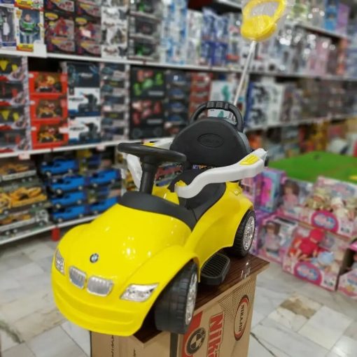رنگ زرد ماشین کودک طرح بی‌ام‌و نیکاکار موزیکال