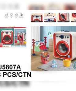 جعبه محصول ماشین لباسشویی اسباب بازی همراه با اقلام جانبی