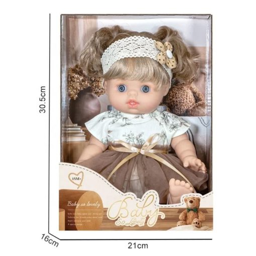 عروسک نوزاد سیلیکونی Baby So Lovely با لباس گل‌دار و هدبند – مناسب دختران - Image 3
