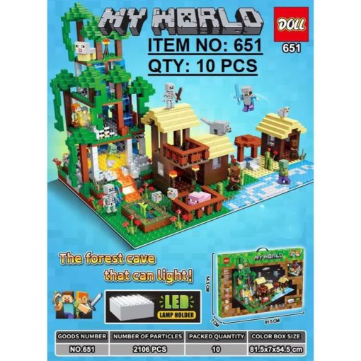 لگو ماینکرافت چراغ‌دار بزرگ مدل 651 | LEGO Minecraft نورانی با LED - Image 2