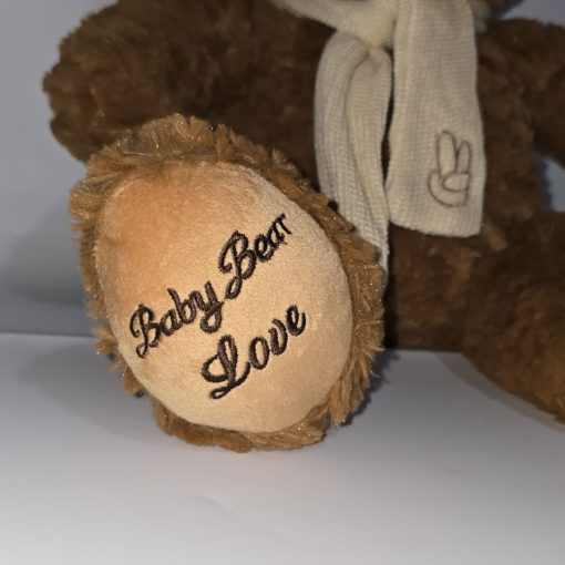 عروسک خرس پولیشی شال‌دار قهوه‌ای Baby Bear Love FRJ - Image 3
