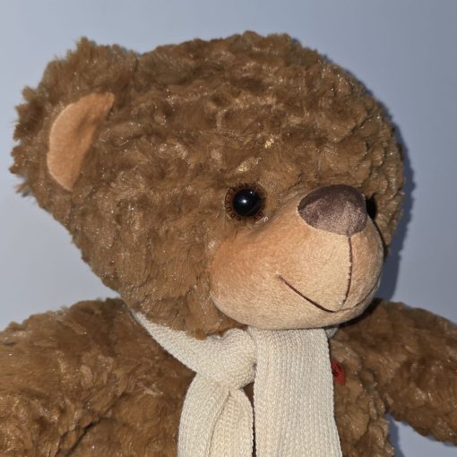 عروسک خرس پولیشی شال‌دار قهوه‌ای Baby Bear Love FRJ - Image 5