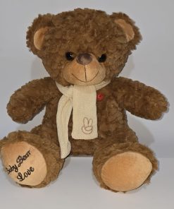 عروسک خرس پولیشی شال‌دار قهوه‌ای Baby Bear Love FRJ