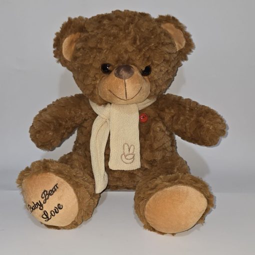 عروسک خرس پولیشی شال‌دار قهوه‌ای Baby Bear Love FRJ