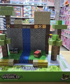 بلوک ساختنی ماینکرافت مگنتی مدل آبشاری با سازه چندسطحی، قطعات متصل‌شونده مگنتی و طراحی الهام‌گرفته از محیط بازی ماینکرافت
