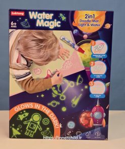 سفره نقاشی جادویی کودک Water Magic مدل Magic Doodle Mat با قلم آبی و ابزار نقاشی روی سطح بزرگ ۹۷×۷۷ سانتی‌متری