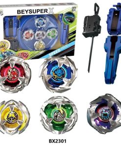 فرفره انفجاری ۵ عددی Beyblade X مدل BX2301 شامل پنج بی‌بلید رنگی با لانچر و قطعات کامل در بسته‌بندی اورجینال BEYSUPER X