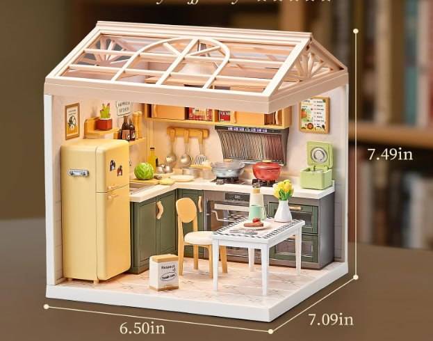 کیت خانه سازی چوبی آشپزخانه مینیاتوری LED مدل 4590 کد 8005 - Image 2