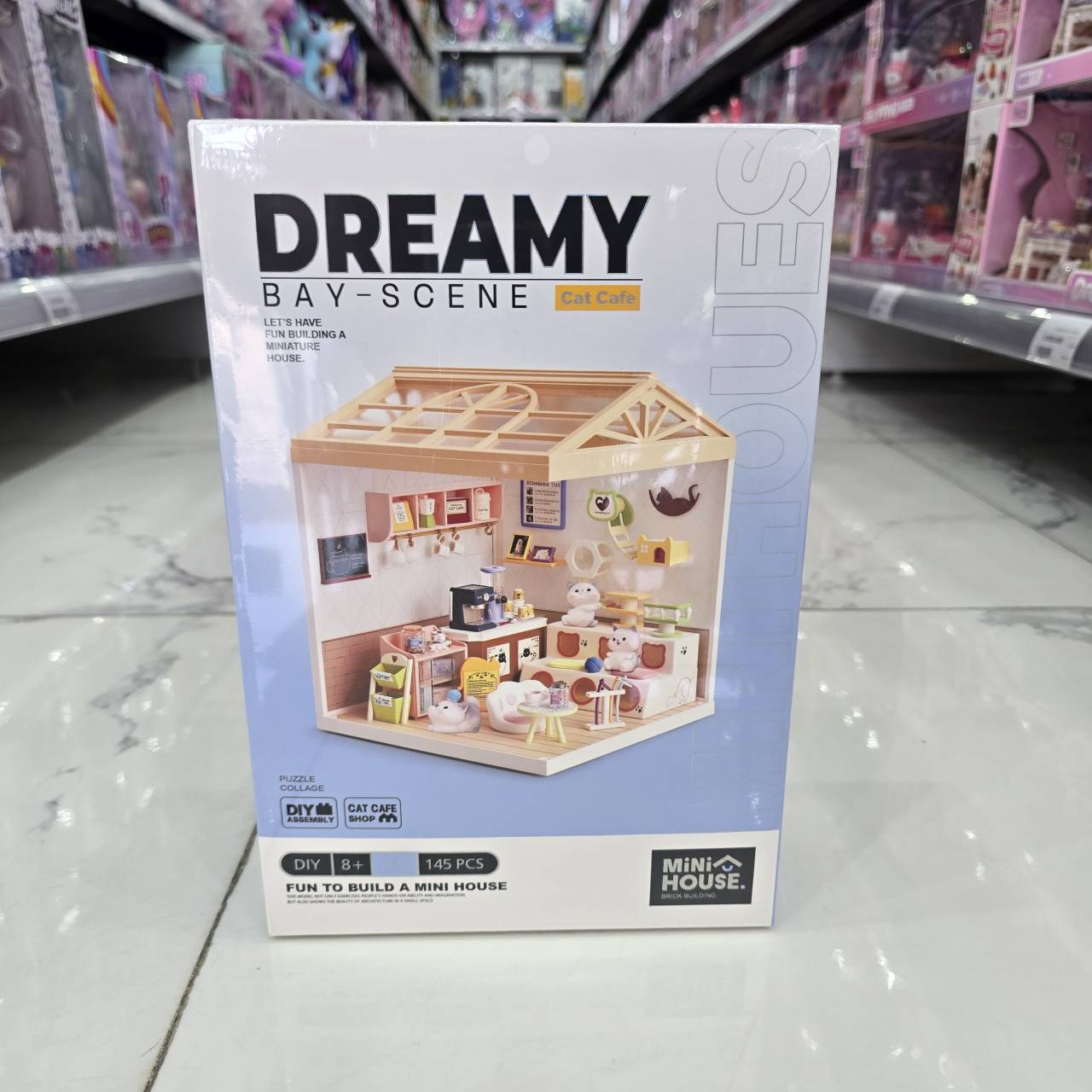 کیت ساختنی مینیاتوری کافه گربهها کد 4589 مدل DREAMY LED اصل و 145 قطعه - Image 4