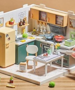 کیت خانه سازی چوبی آشپزخانه مینیاتوری LED مدل 4590 کد 8005 - Image 4